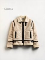 Kürklü Parlak Deri Mont