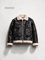 Kürklü Parlak Deri Mont